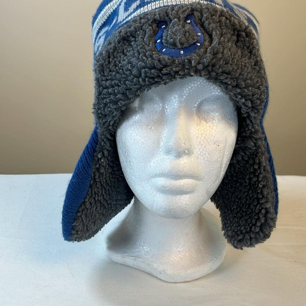 NFL Team Gear Colts Fan Knit‎ hat Toboggin Thick Chunky Warm
